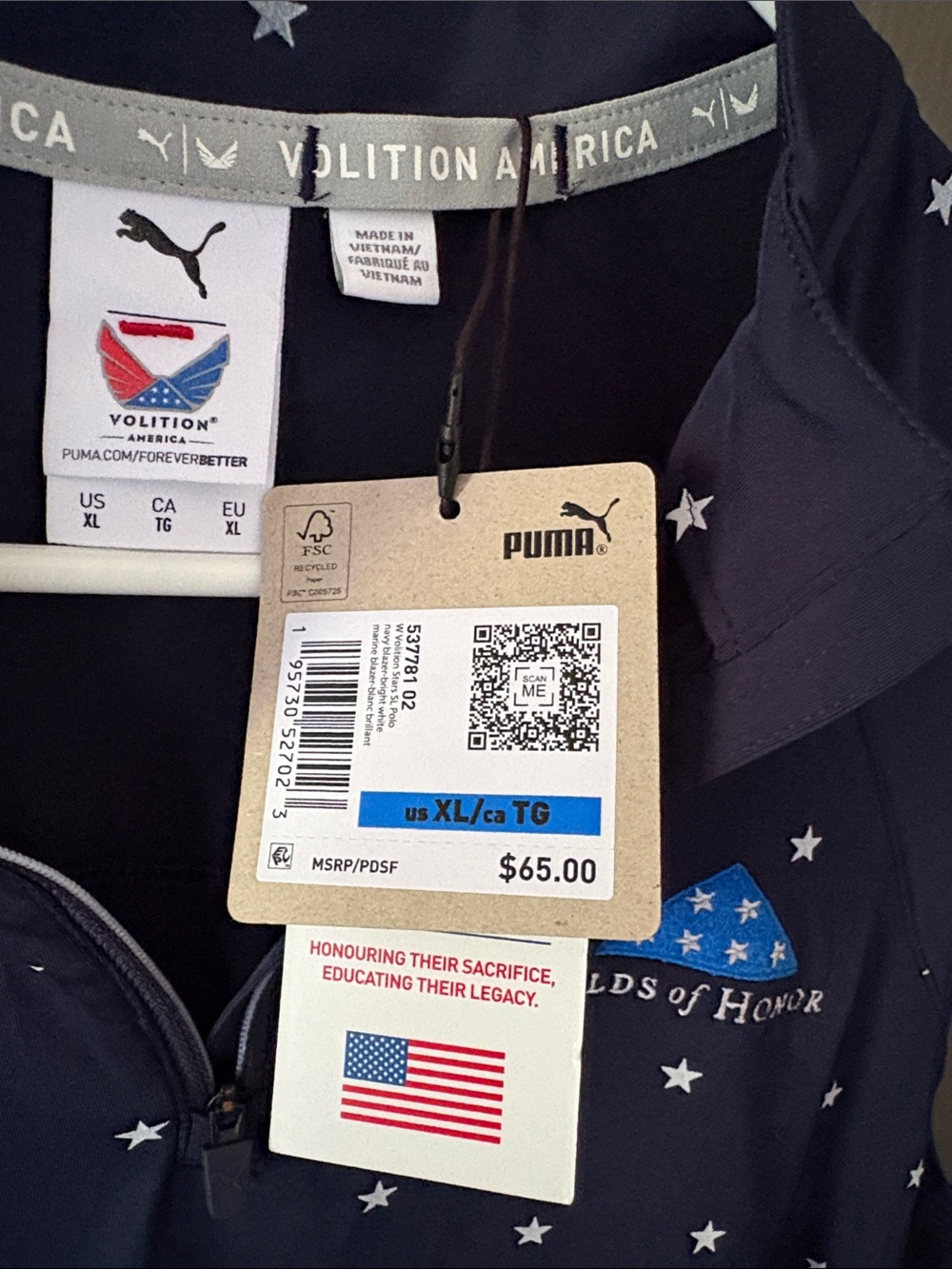 Women's Puma Golf Volition Stars Sleeveless Polo Folds of Honor NWT - Picture 3 of 4